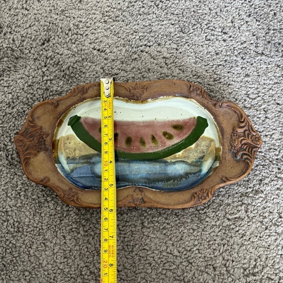 Vintage Chappelle glazed pottery watermelon design tray - Picture 5 of 5